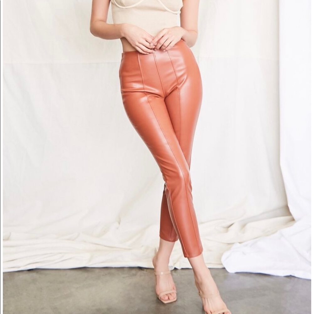Faux Leather Ankle Pants